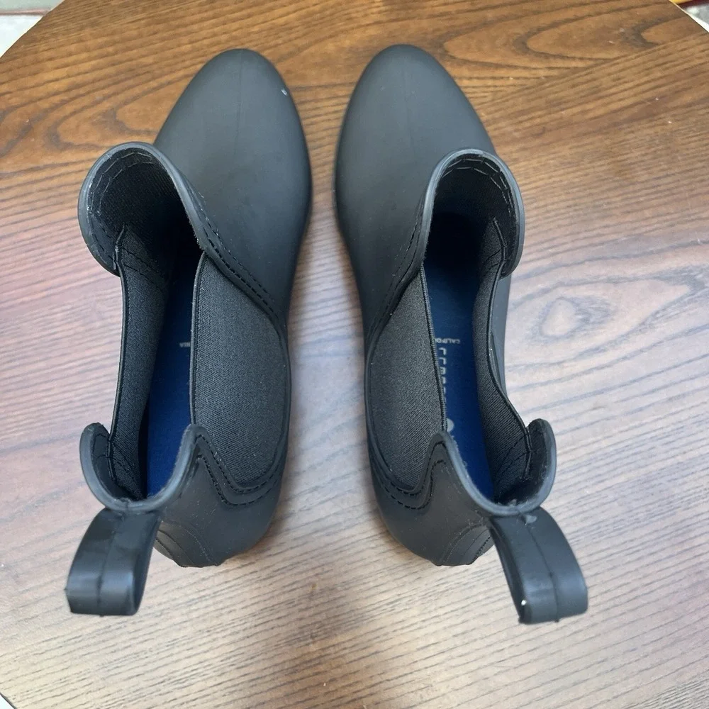 Jeffrey Campbell Chelsea Boots Women's 10 Black Rubber Ankle Rain Pull On Bootie